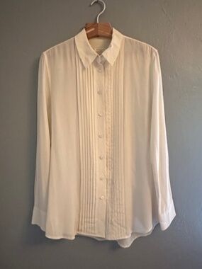 Equipment Silk Tuxedo Blouse M